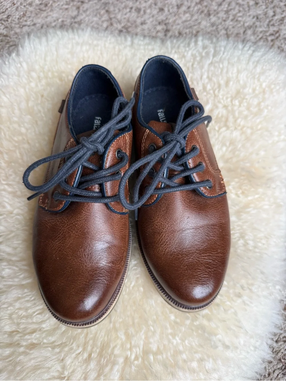 Boys Brown Dress Lace-Up Shoes